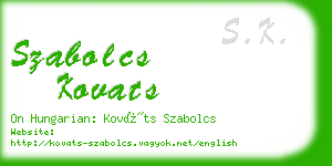 szabolcs kovats business card